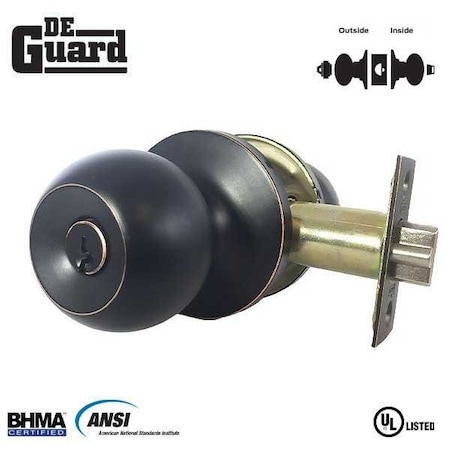 Deguard Premium Knobset Entry Lock ORB Finish - SC1 DK01-ORB-SC1